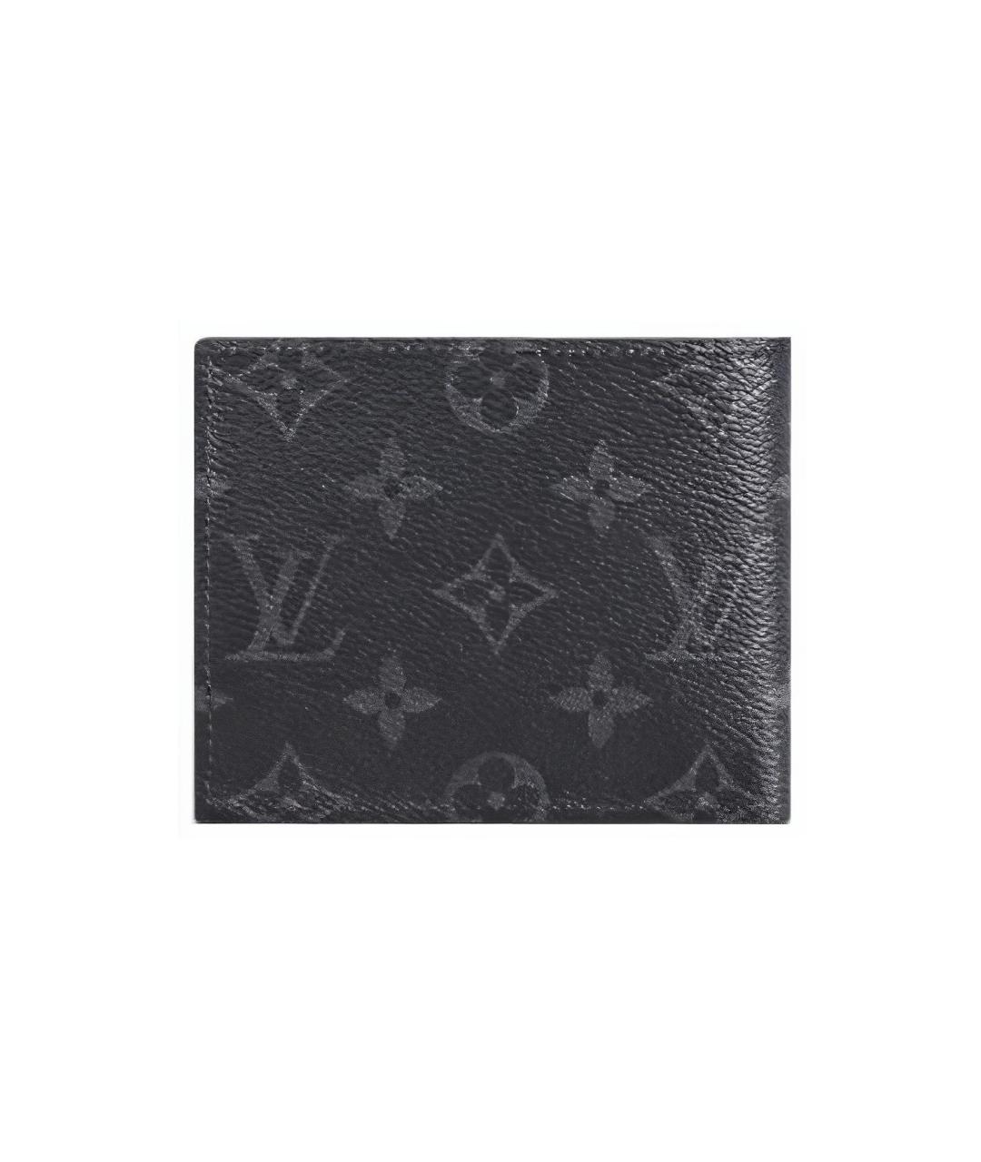 LOUIS VUITTON Черный кожаный кошелек, фото 2