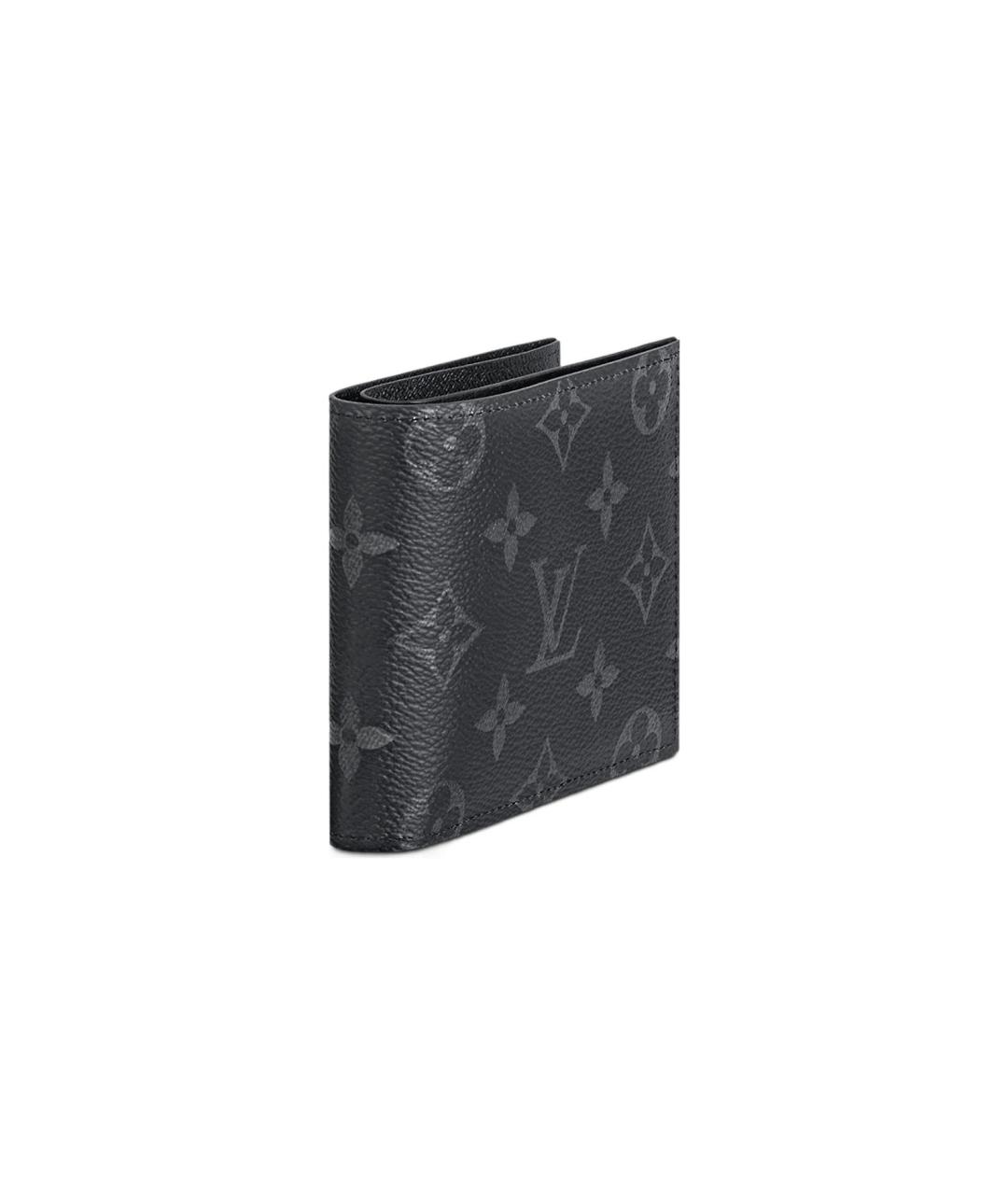 LOUIS VUITTON Черный кожаный кошелек, фото 3