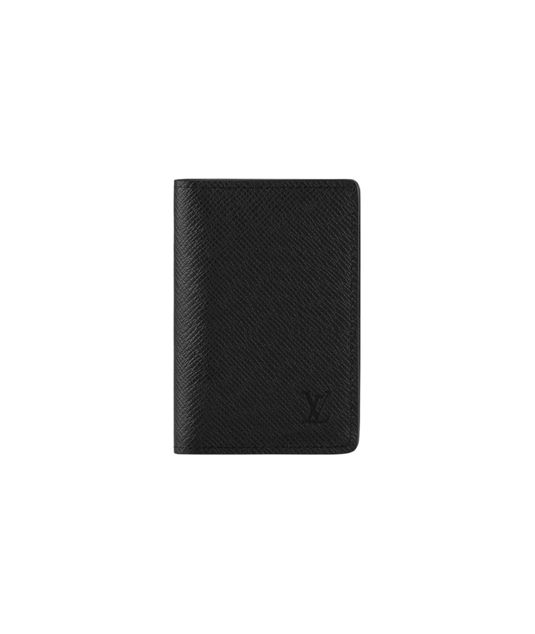 LOUIS VUITTON Черный кожаный кошелек, фото 1