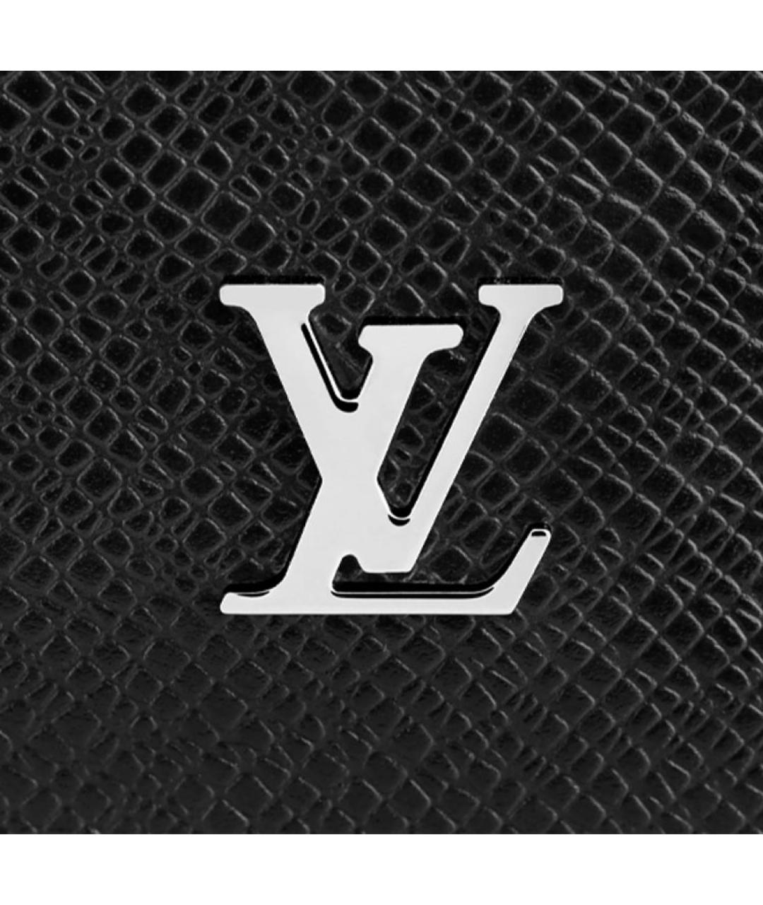 LOUIS VUITTON Черный кожаный кошелек, фото 6