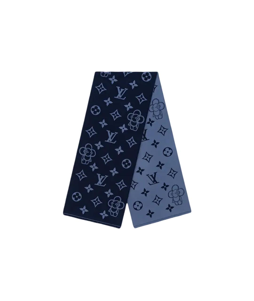 LOUIS VUITTON Темно-синий шерстяной шарф, фото 1