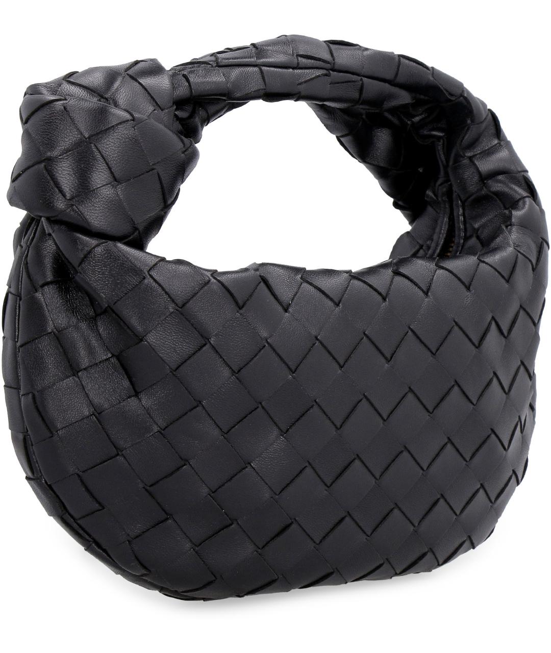 BOTTEGA VENETA Черная кожаная сумка с короткими ручками, фото 3