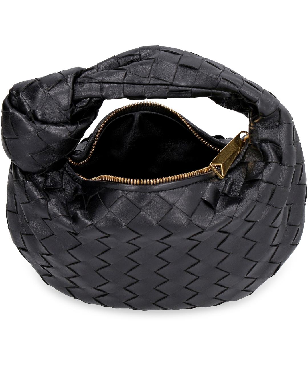 BOTTEGA VENETA Черная кожаная сумка с короткими ручками, фото 4