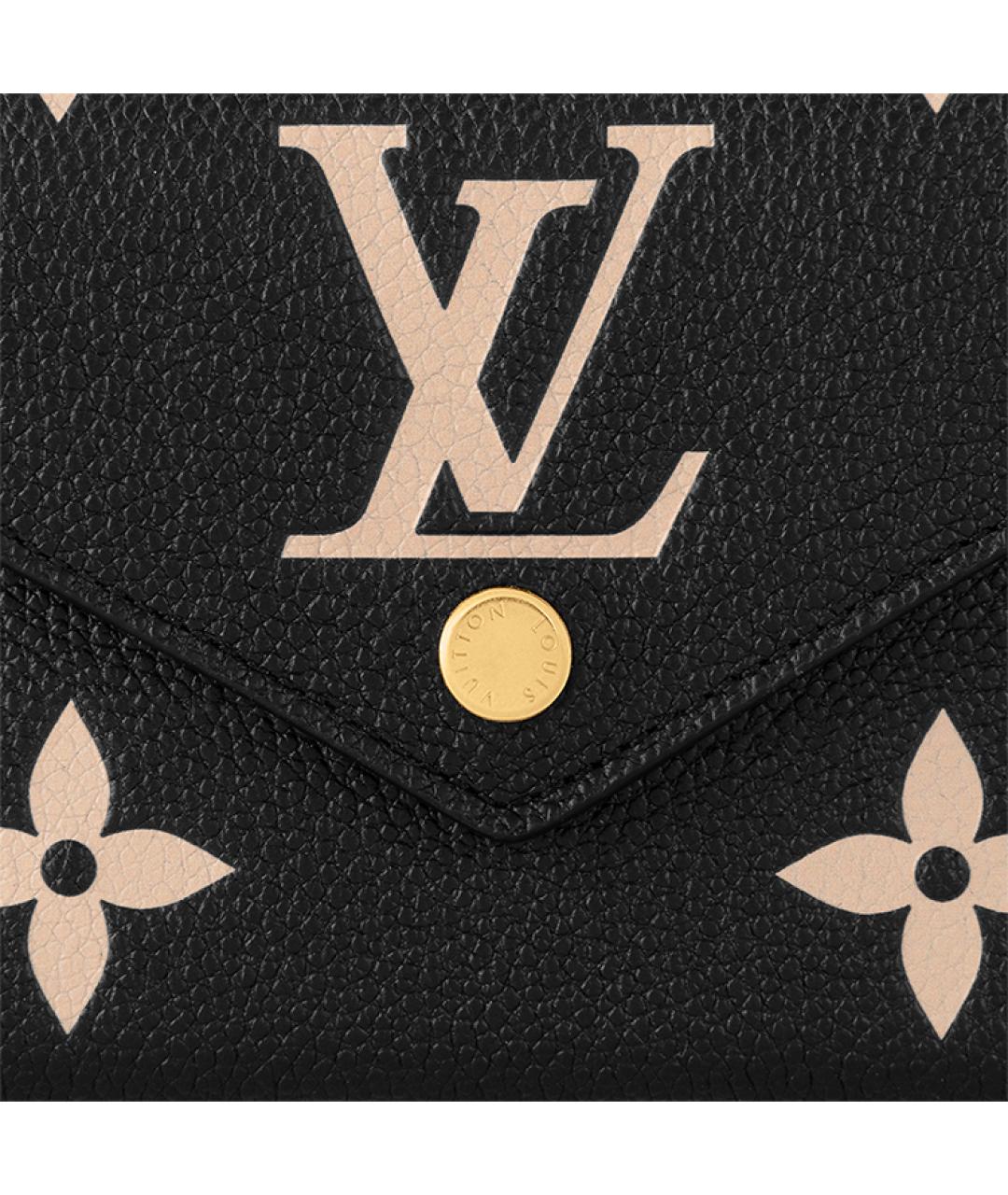 LOUIS VUITTON Черный кожаный кошелек, фото 7