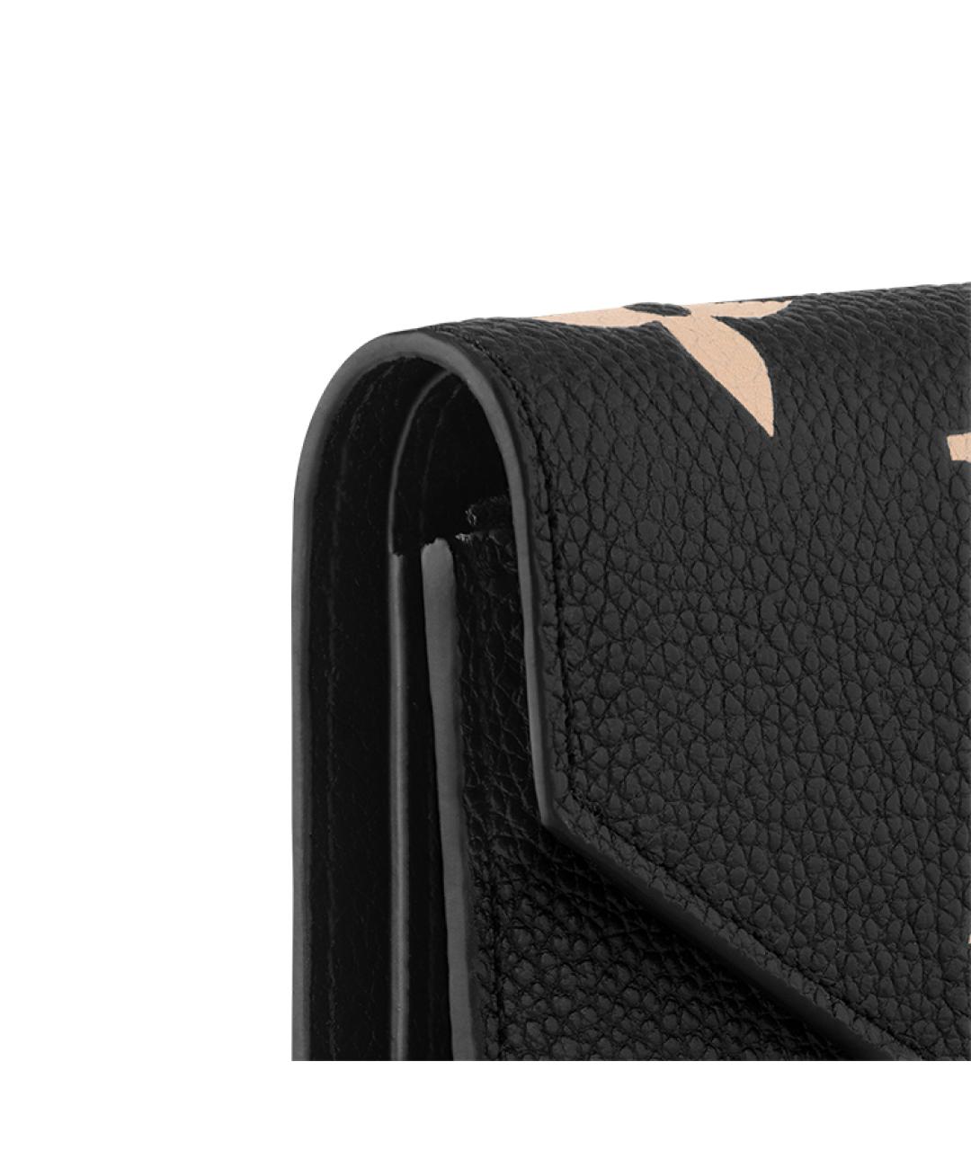 LOUIS VUITTON Черный кожаный кошелек, фото 6