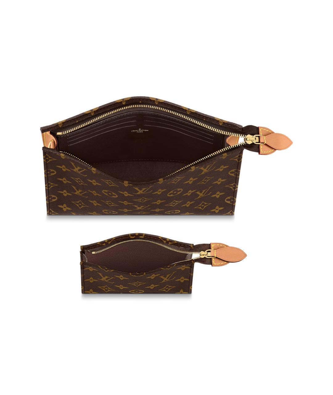 LOUIS VUITTON Коричневая кожаная косметичка, фото 5