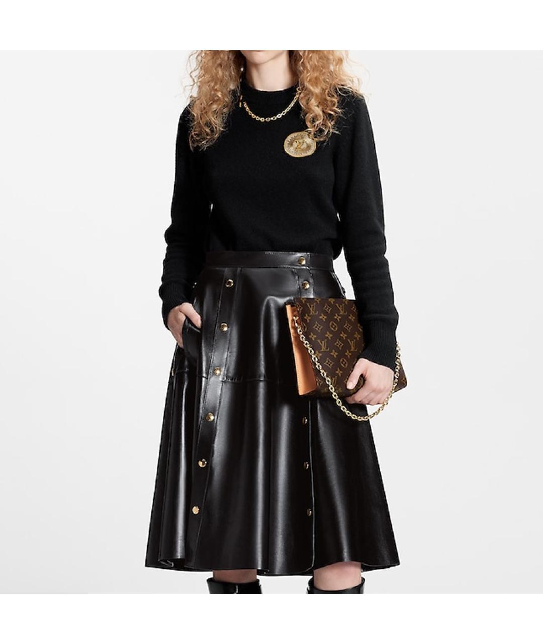 LOUIS VUITTON Коричневая кожаная косметичка, фото 7