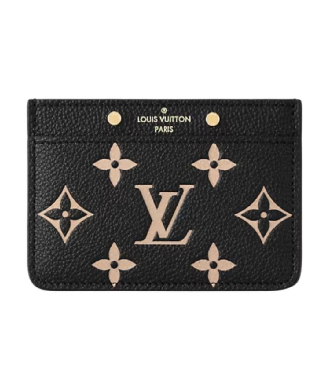 LOUIS VUITTON Черный кожаный кардхолдер, фото 1