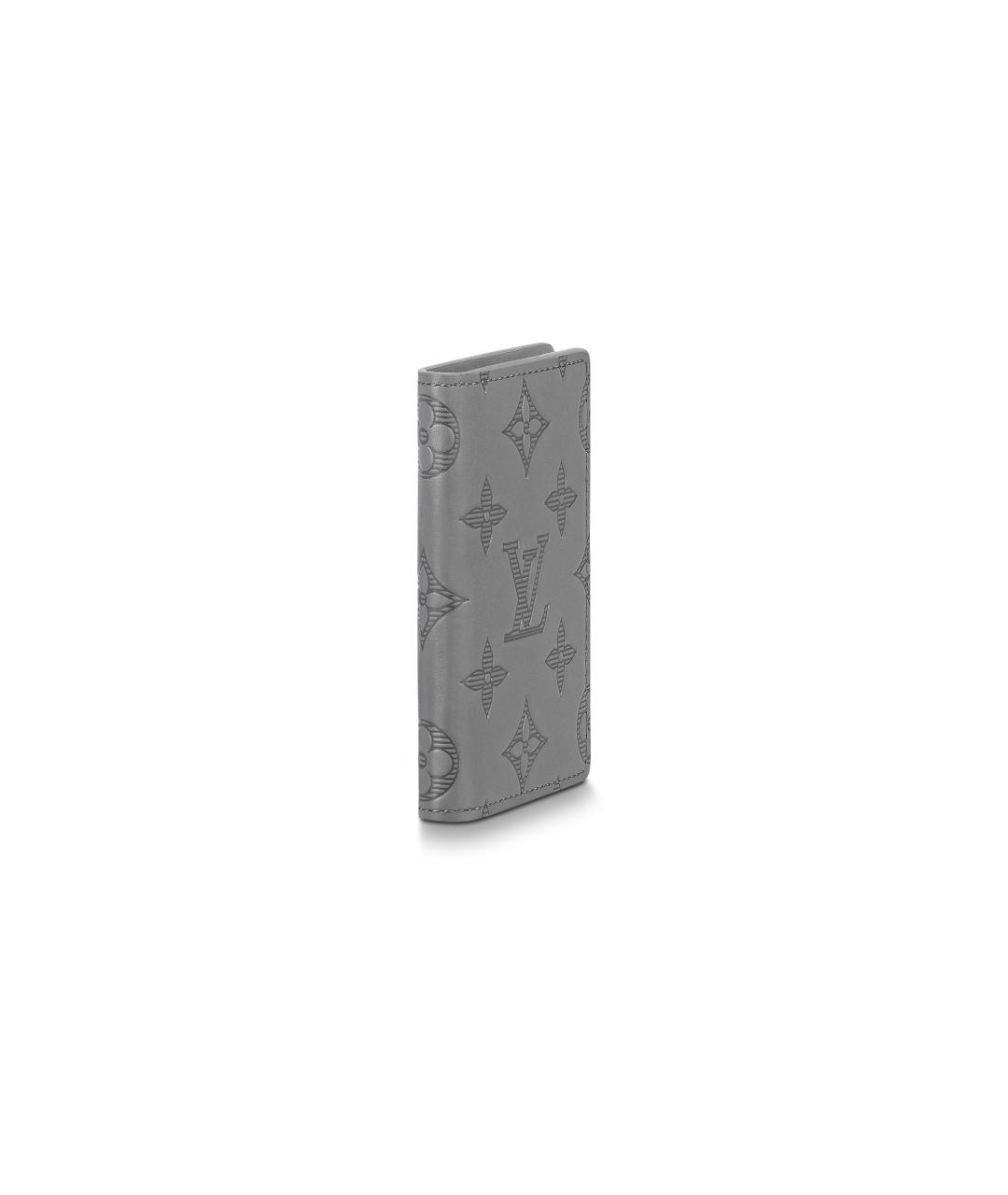 LOUIS VUITTON Серый кожаный кошелек, фото 2