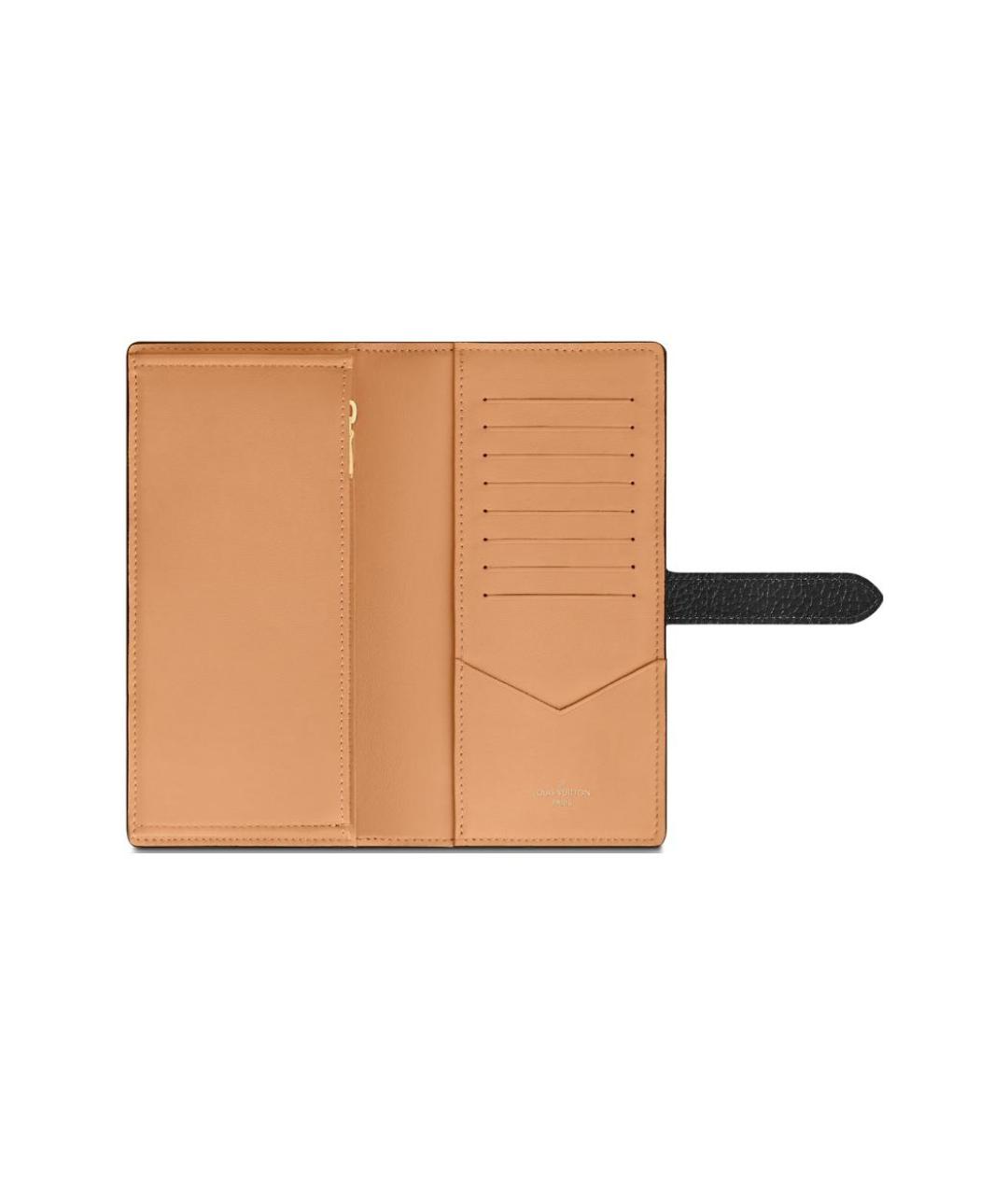 LOUIS VUITTON Черный кожаный кошелек, фото 4