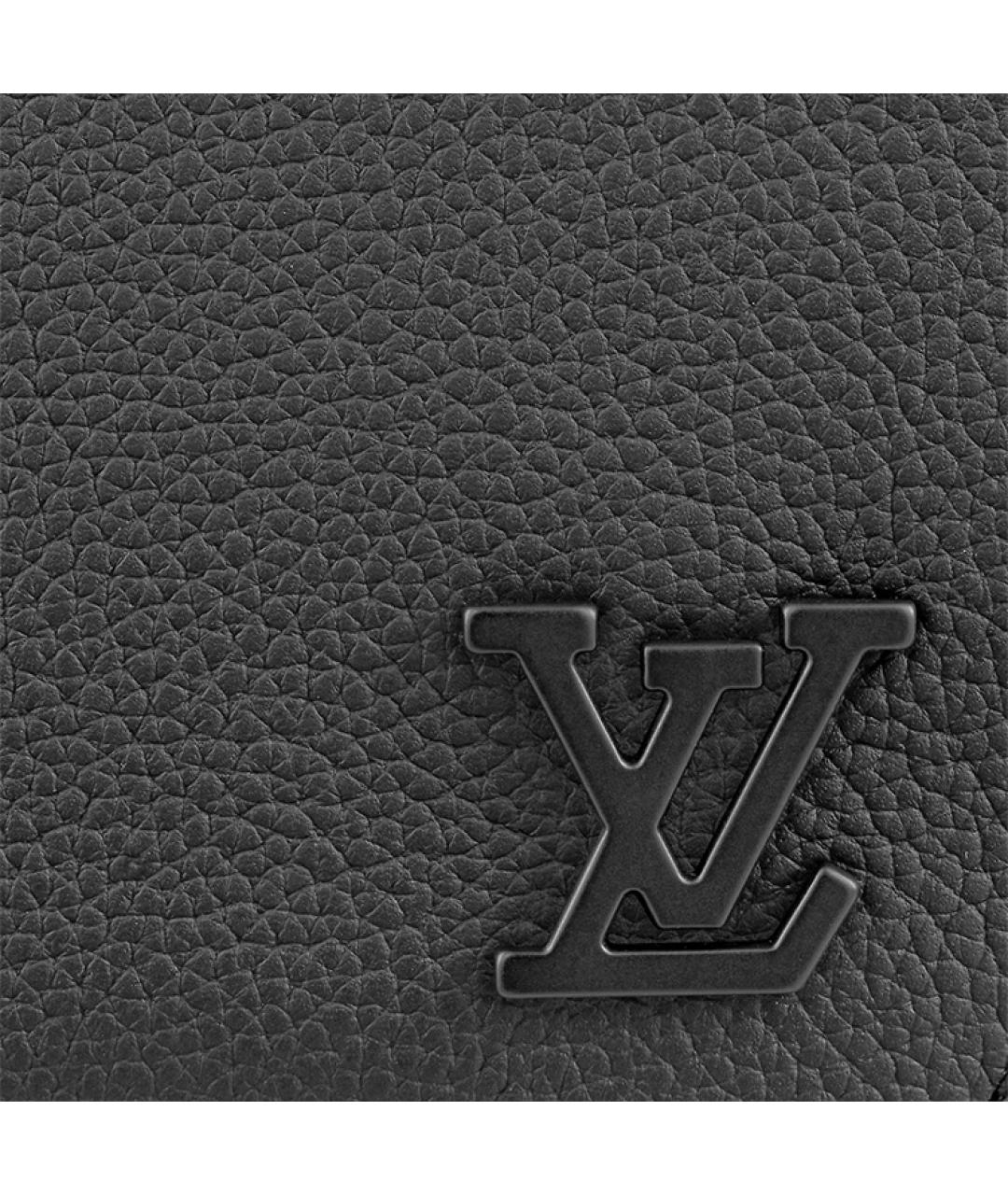 LOUIS VUITTON Черный кожаный кошелек, фото 5