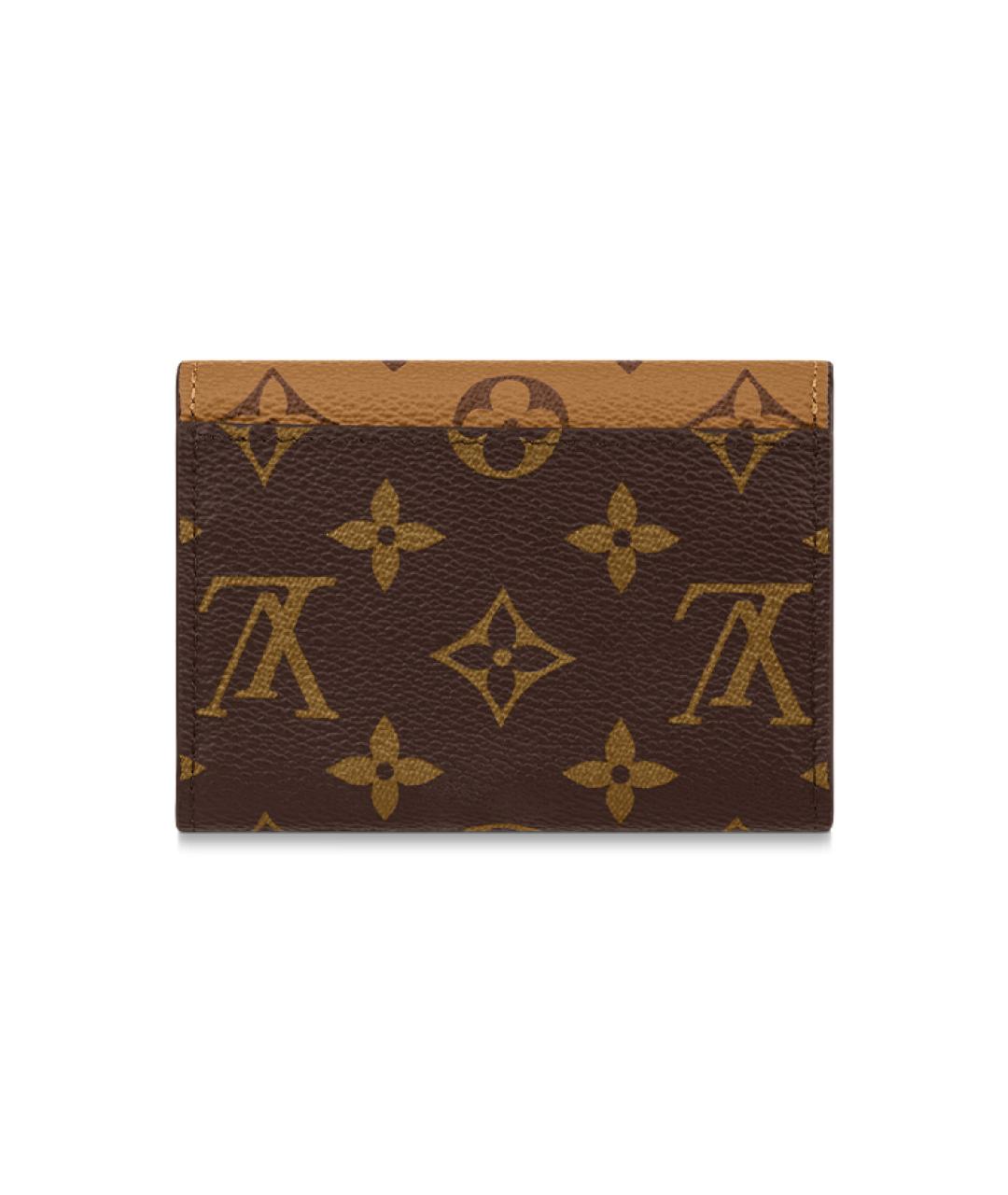 LOUIS VUITTON Коричневый кожаный кошелек, фото 3