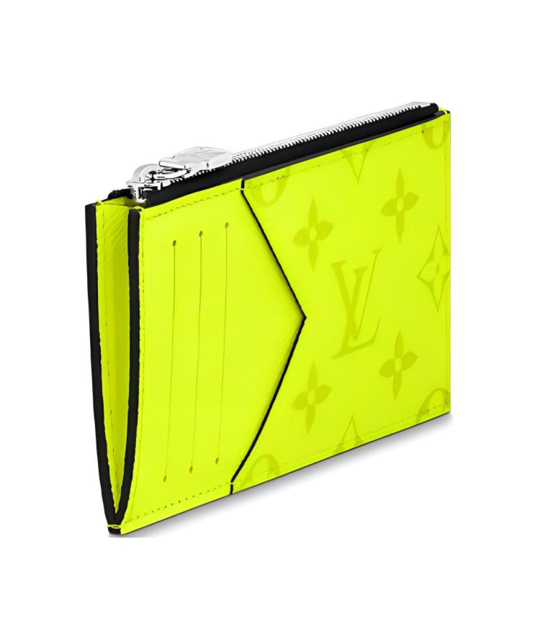 LOUIS VUITTON Желтый кожаный кардхолдер, фото 2