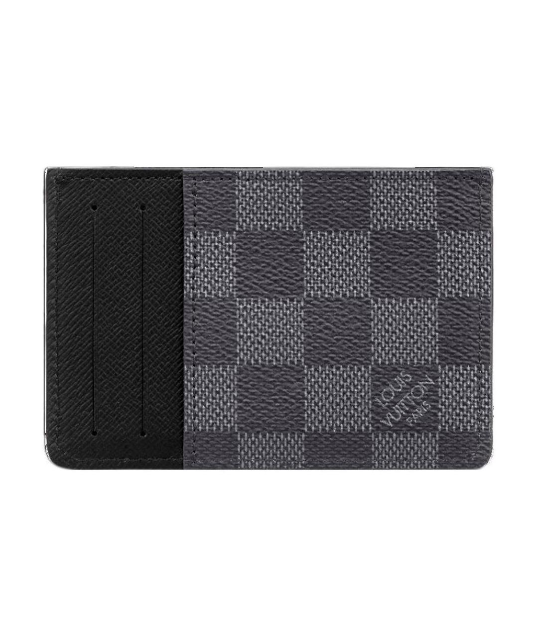 LOUIS VUITTON Серый кожаный кардхолдер, фото 5