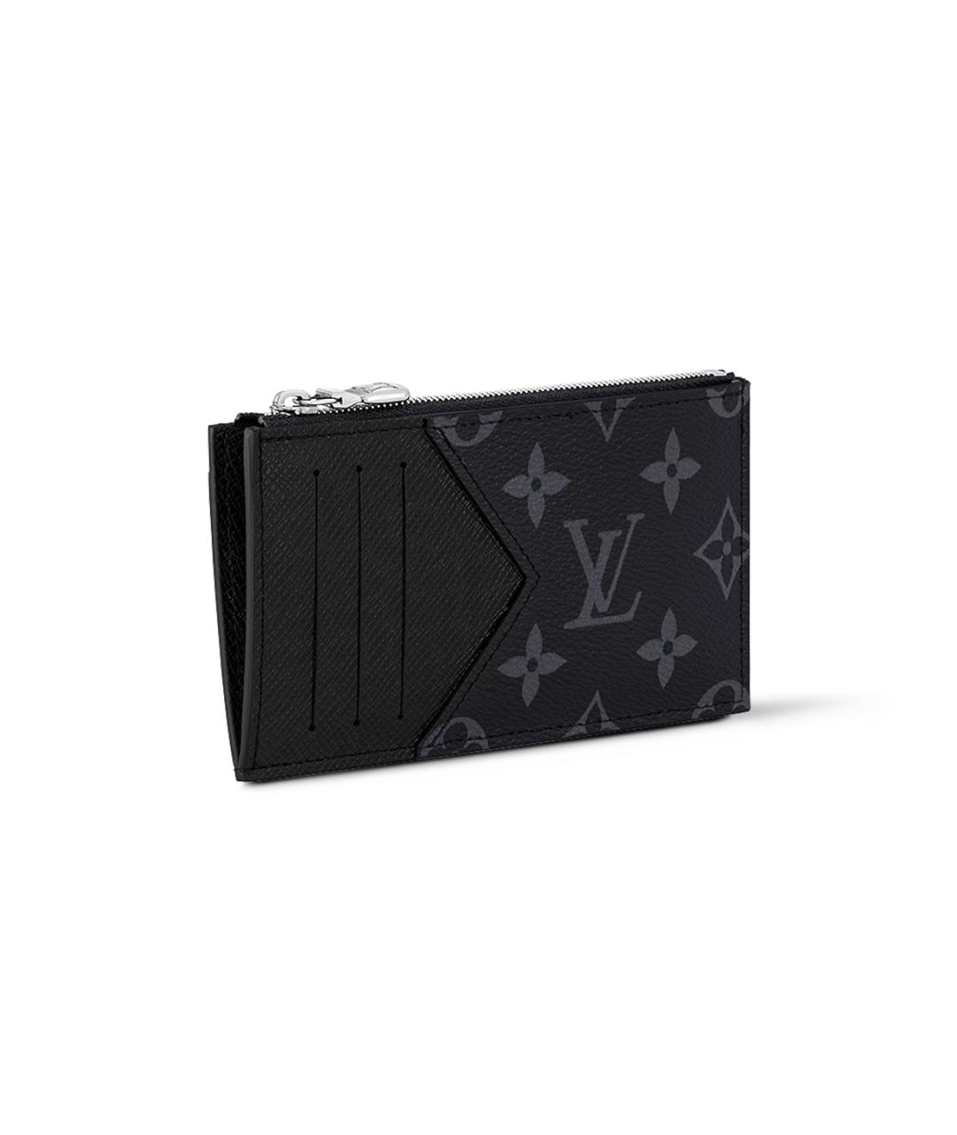 LOUIS VUITTON Черный кожаный кошелек, фото 2