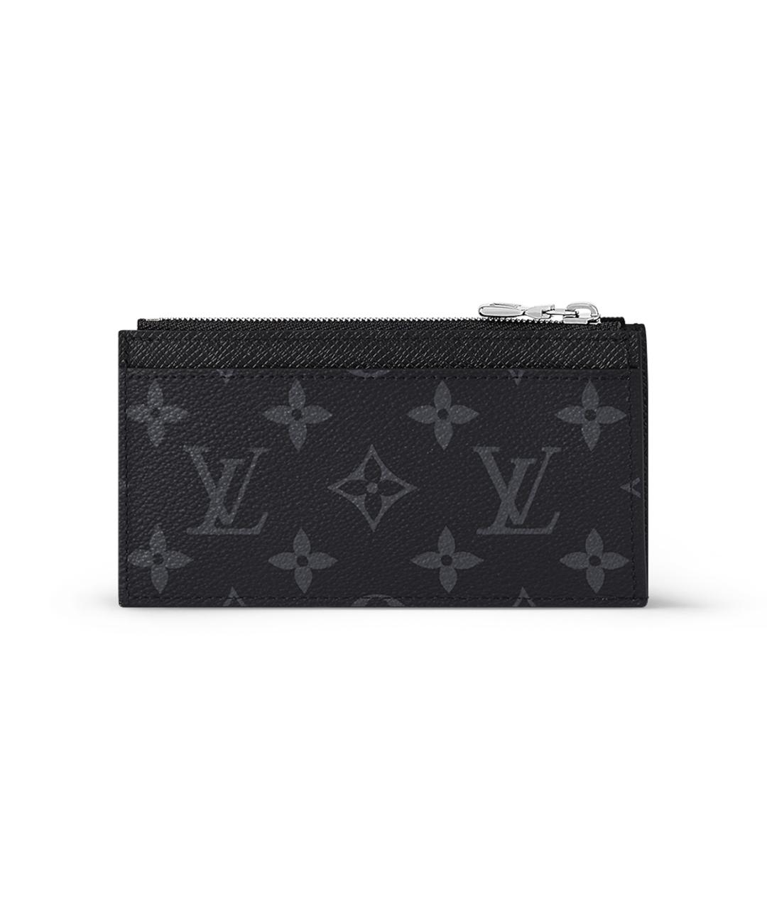 LOUIS VUITTON Черный кожаный кошелек, фото 3