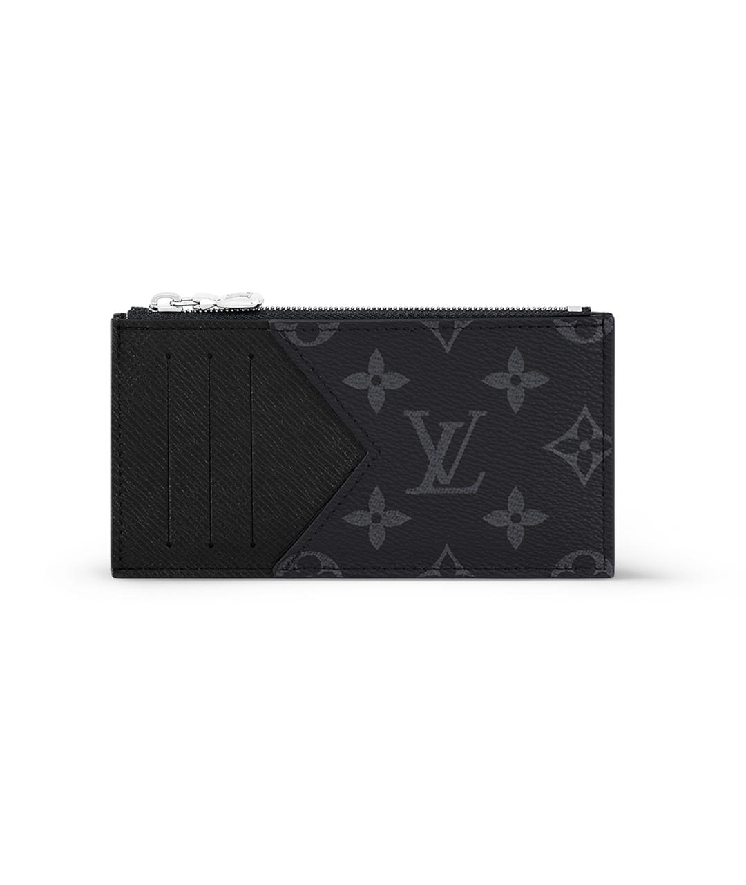 LOUIS VUITTON Черный кожаный кошелек, фото 1