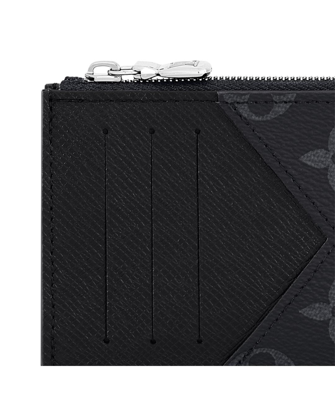 LOUIS VUITTON Черный кожаный кошелек, фото 5