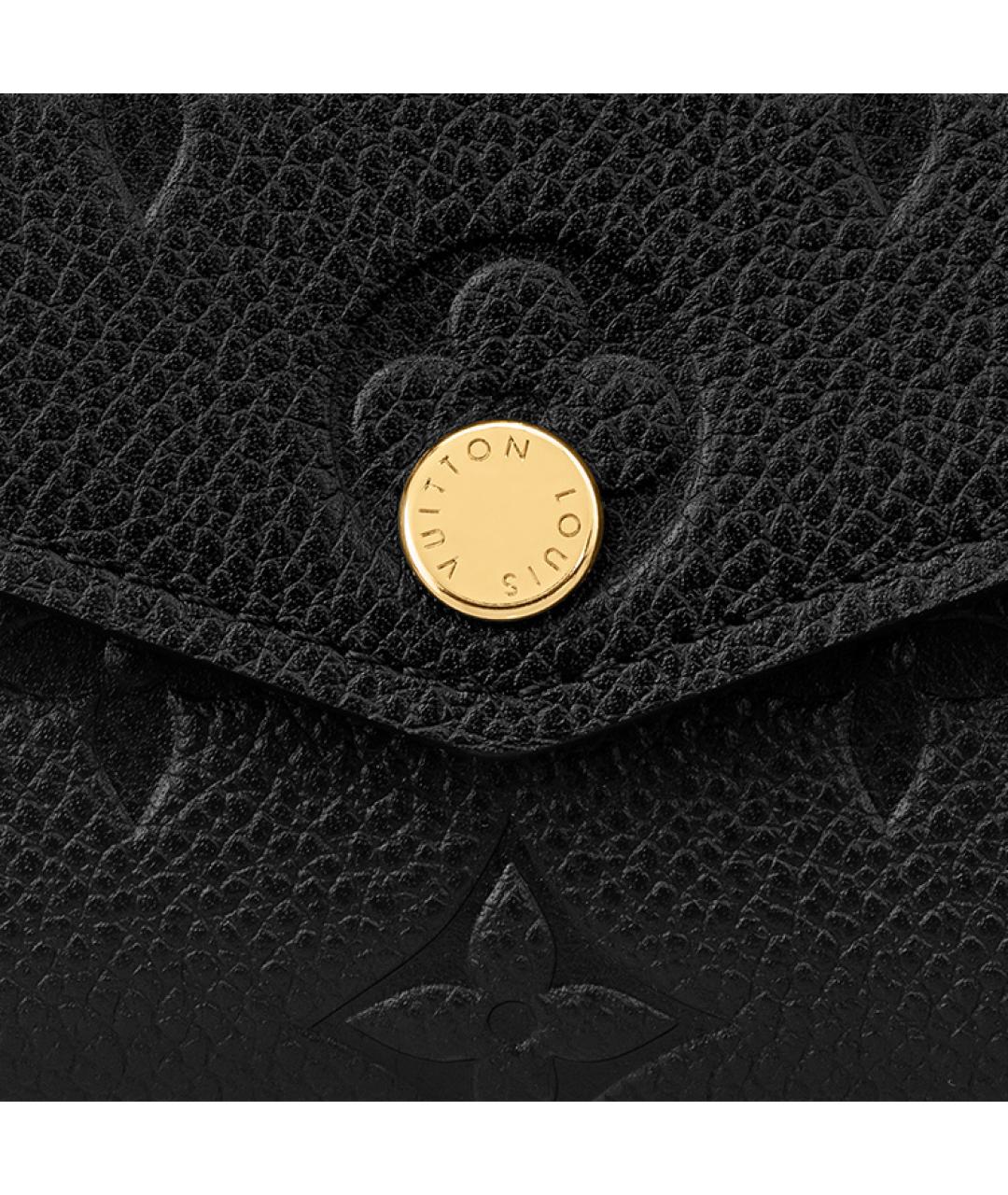 LOUIS VUITTON Черный кожаный кошелек, фото 5