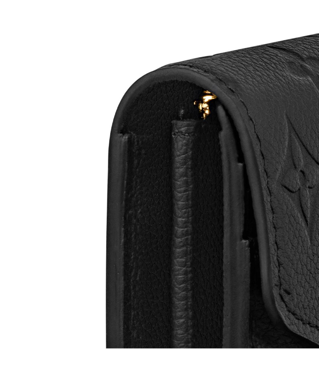 LOUIS VUITTON Черный кожаный кошелек, фото 6