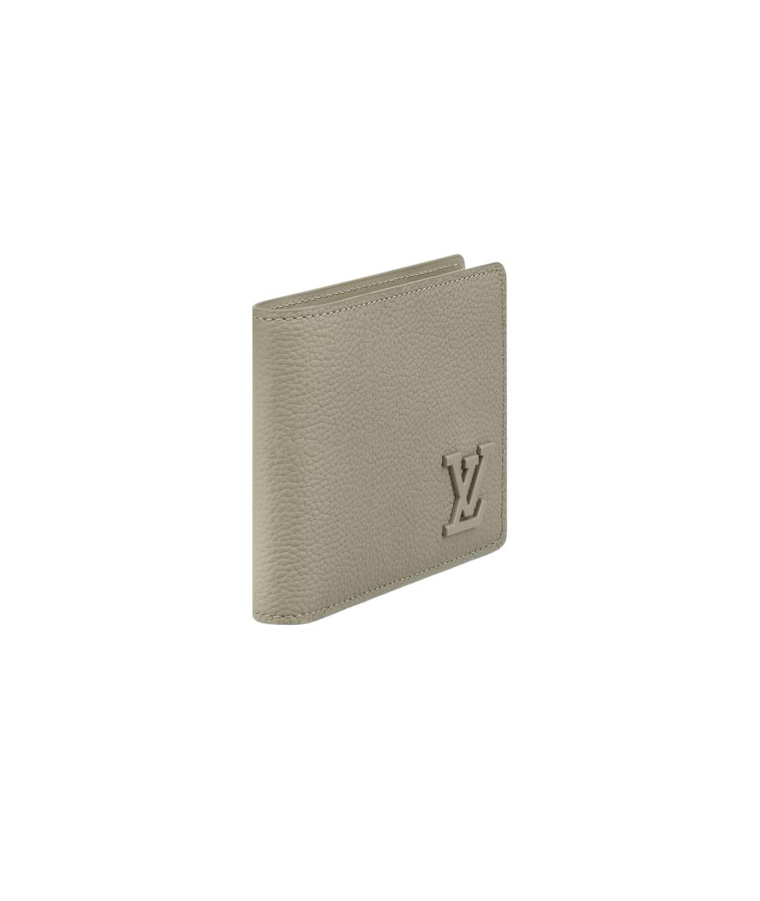 LOUIS VUITTON Серый кожаный кошелек, фото 2