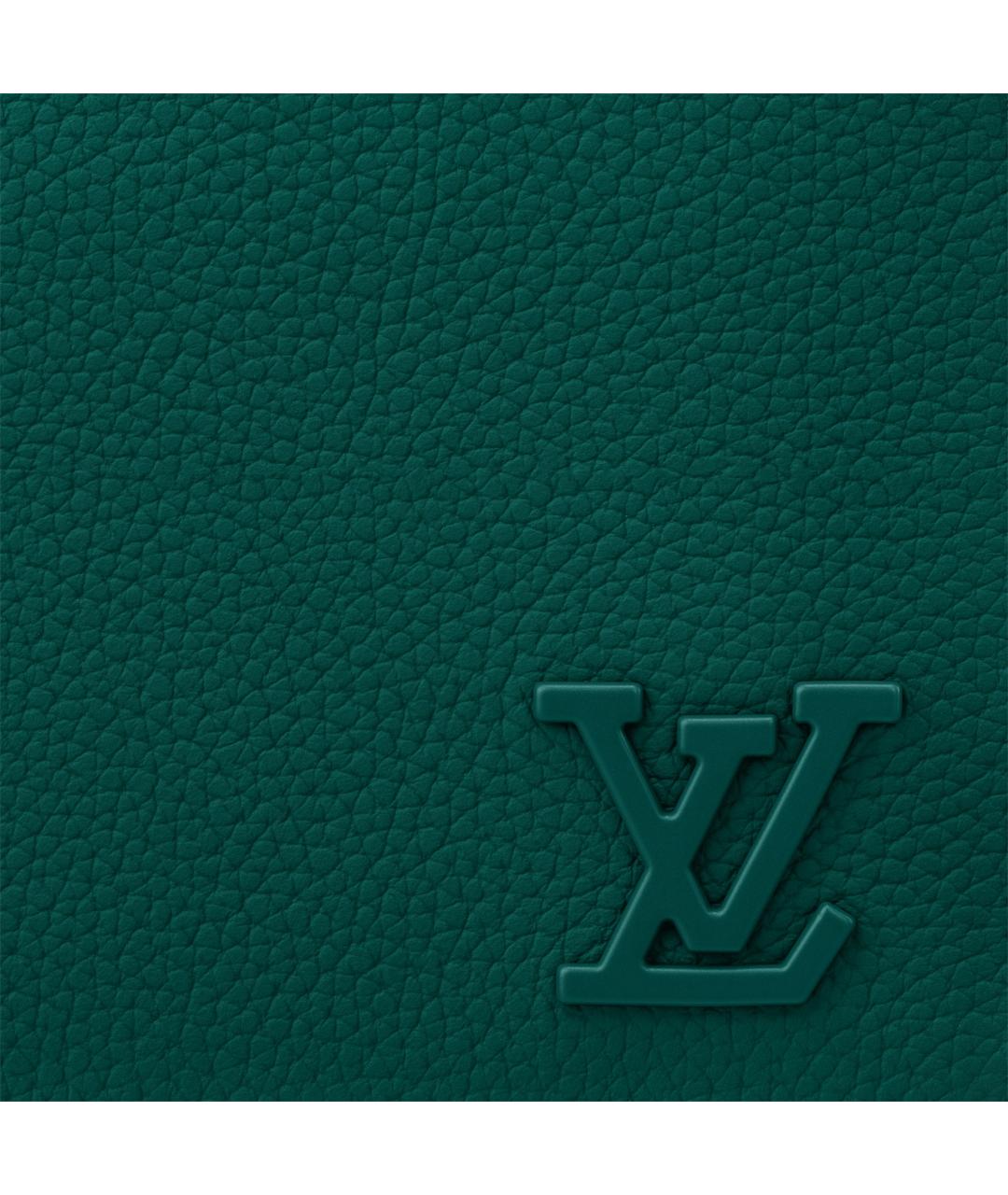 LOUIS VUITTON Зеленый кожаный кошелек, фото 5