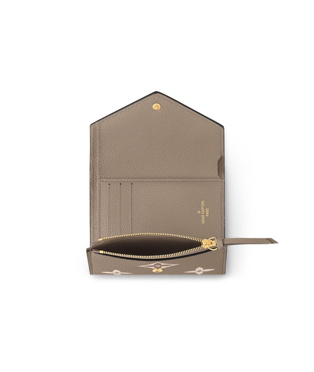 LOUIS VUITTON Коричневый кожаный кошелек, фото 4