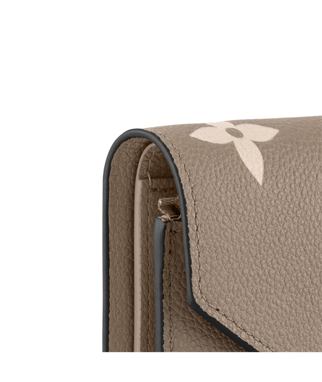 LOUIS VUITTON Коричневый кожаный кошелек, фото 5