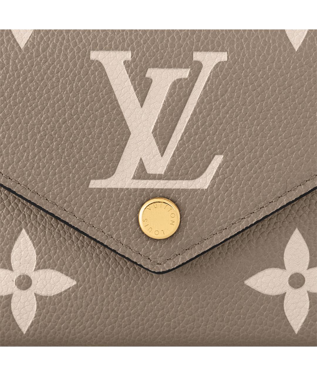 LOUIS VUITTON Коричневый кожаный кошелек, фото 6