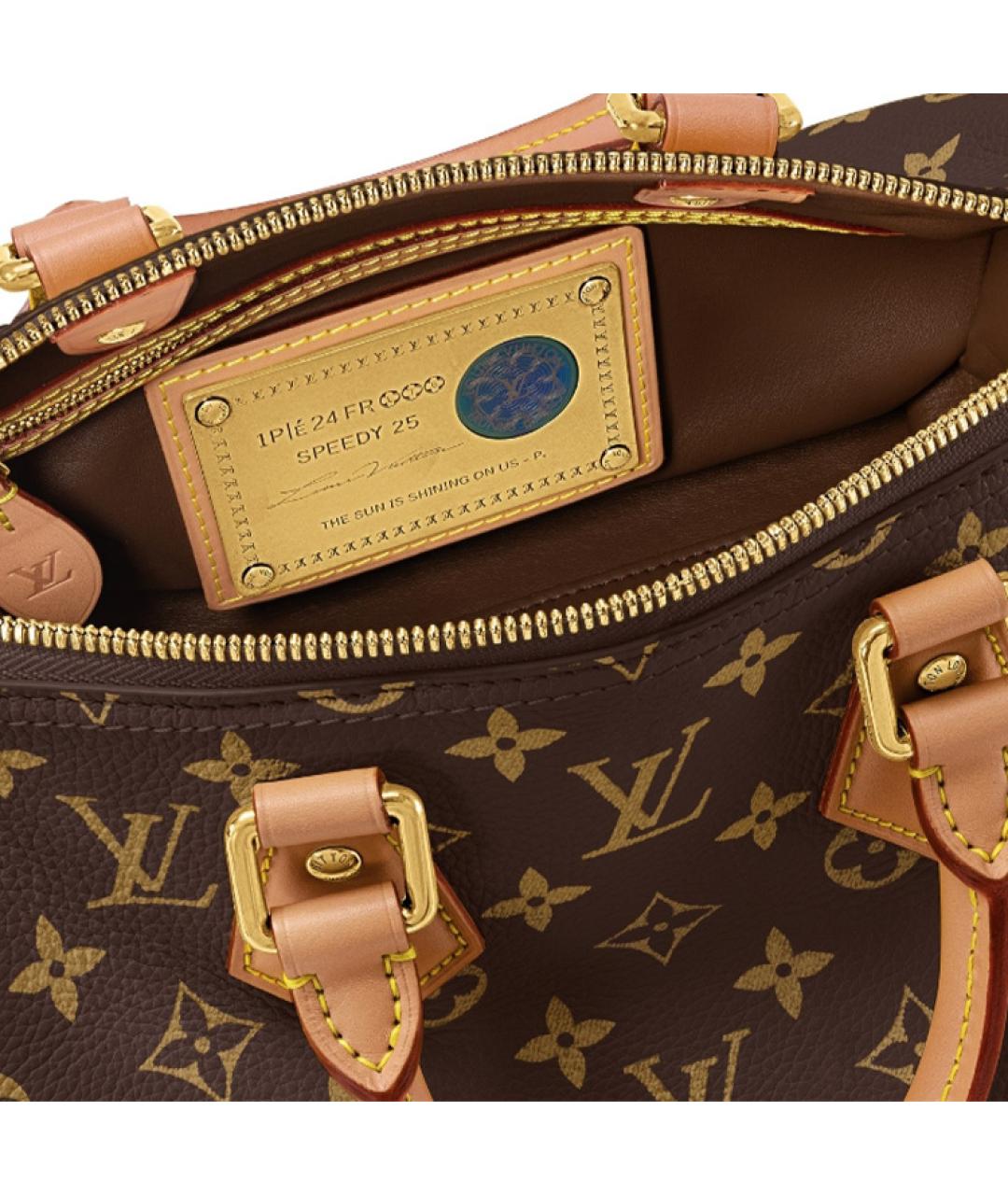 LOUIS VUITTON Коричневая кожаная сумка на плечо, фото 6