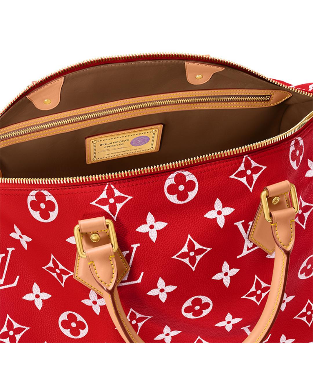 LOUIS VUITTON Красная кожаная сумка на плечо, фото 5