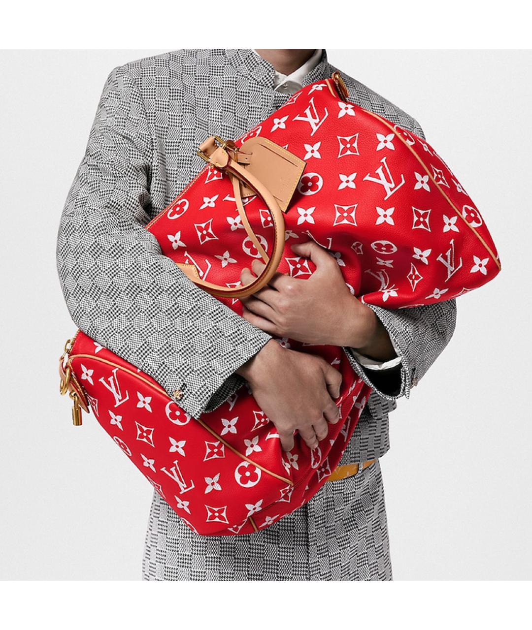 LOUIS VUITTON Красная кожаная сумка на плечо, фото 8