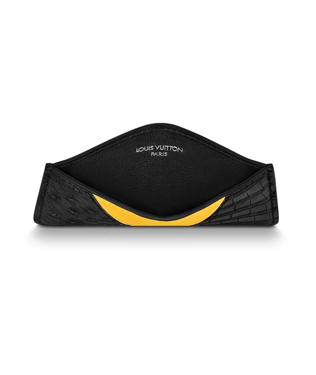 LOUIS VUITTON Черный кожаный кардхолдер, фото 4