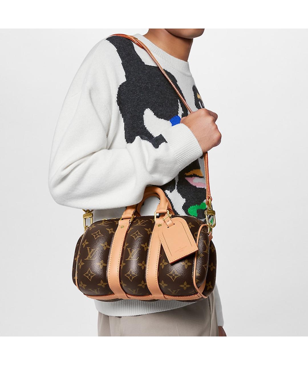 LOUIS VUITTON Коричневая кожаная сумка на плечо, фото 8