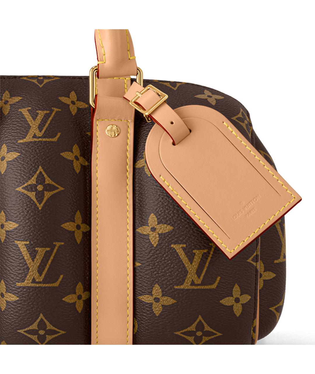 LOUIS VUITTON Коричневая кожаная сумка на плечо, фото 5