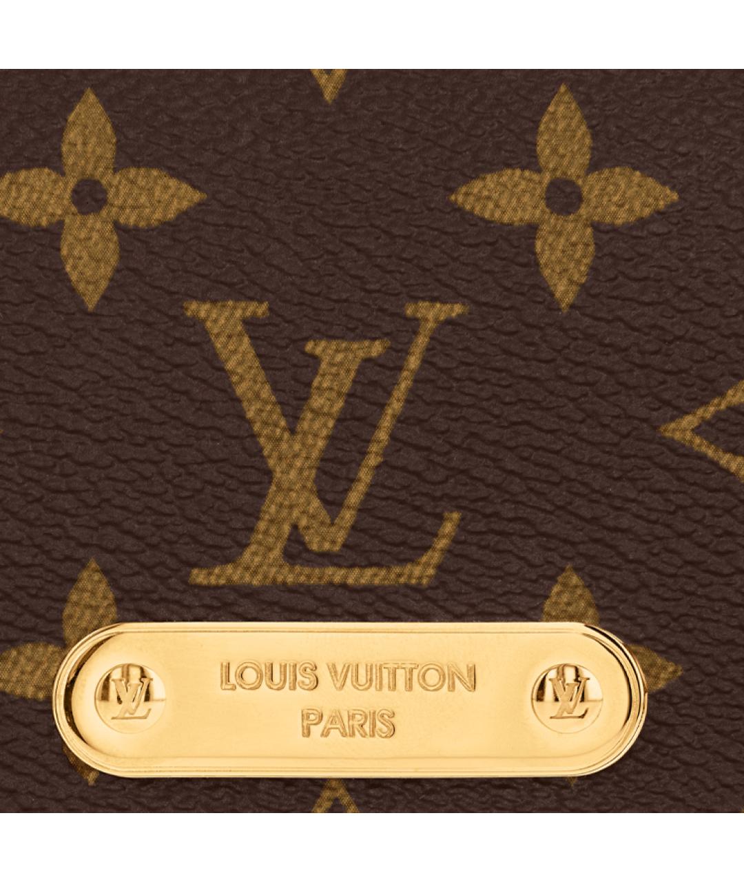 LOUIS VUITTON Коричневый кожаный кошелек, фото 4