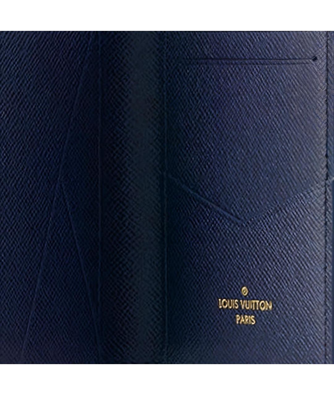 LOUIS VUITTON Темно-синий кожаный кошелек, фото 7