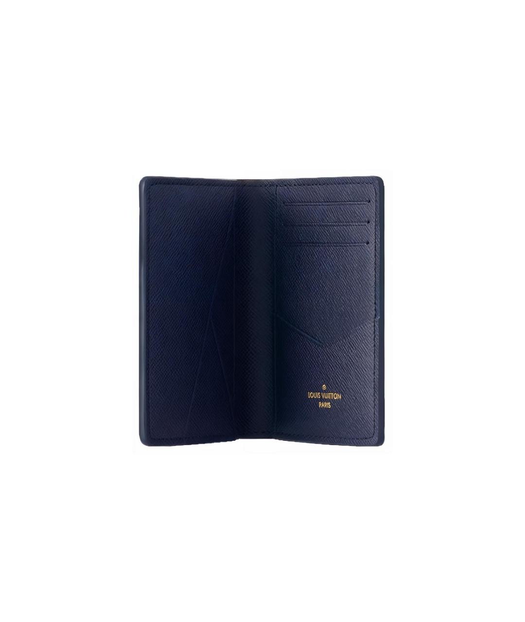 LOUIS VUITTON Темно-синий кожаный кошелек, фото 4
