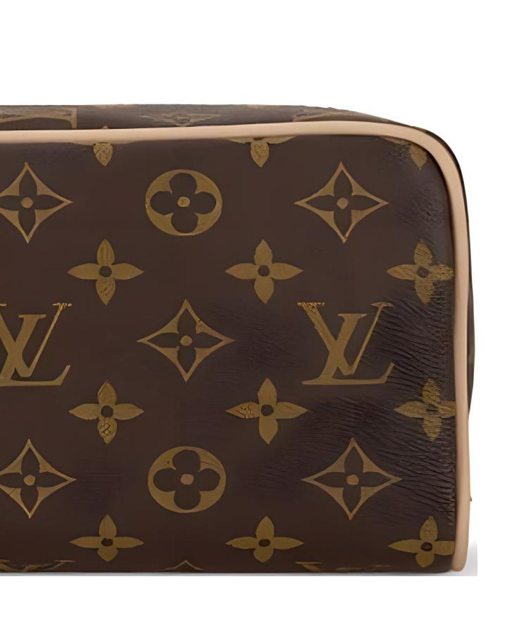LOUIS VUITTON Коричневая кожаная косметичка, фото 2