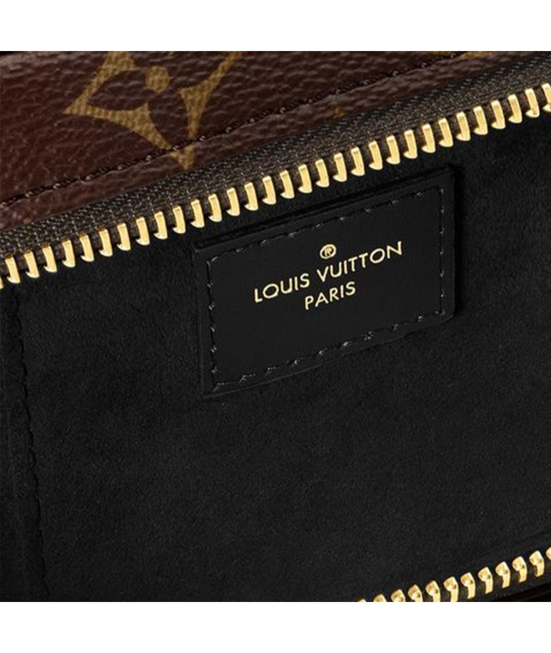 LOUIS VUITTON Коричневая кожаная косметичка, фото 5