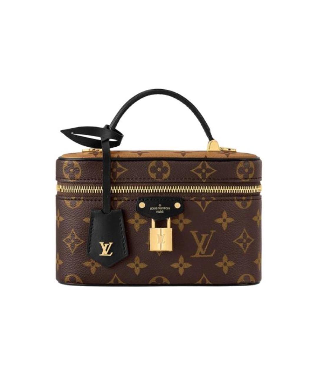 LOUIS VUITTON Коричневая кожаная косметичка, фото 1