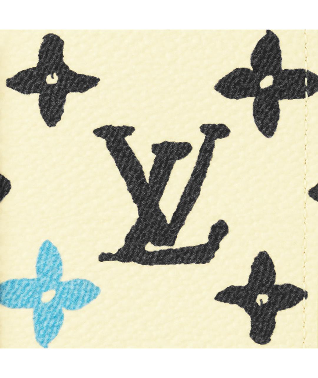LOUIS VUITTON Белый кожаный кошелек, фото 6