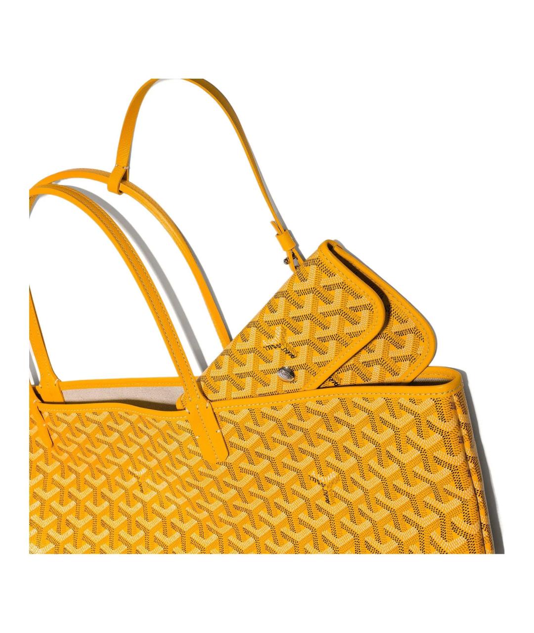 GOYARD Желтая кожаная сумка через плечо, фото 4