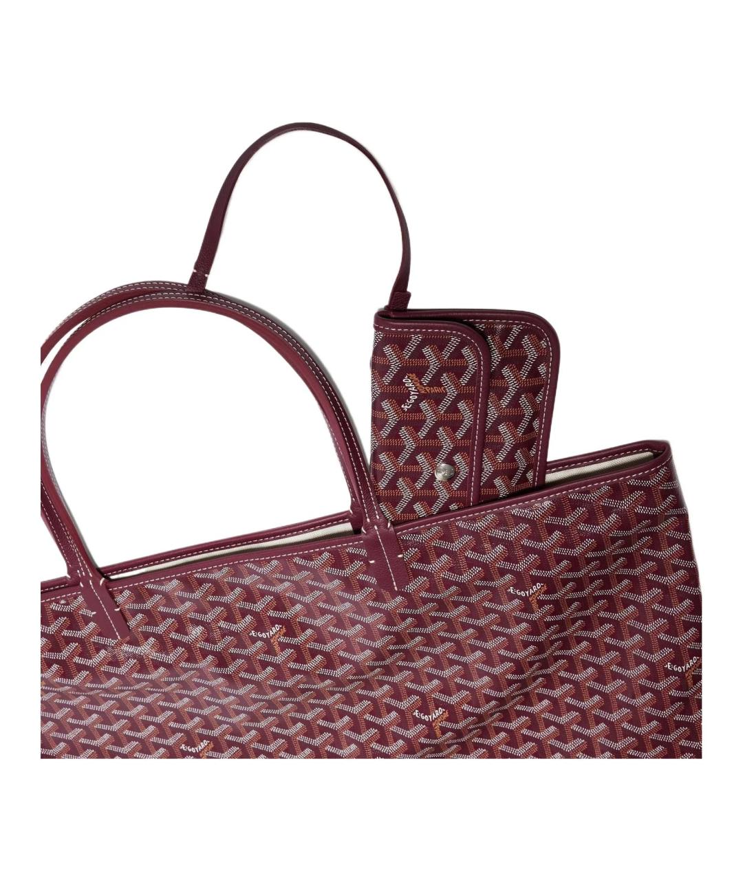 GOYARD Бордовая кожаная сумка через плечо, фото 4