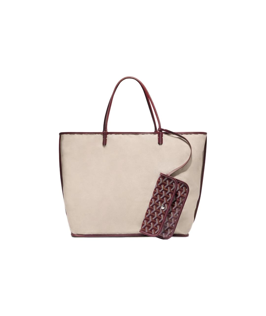 GOYARD Бордовая кожаная сумка через плечо, фото 3