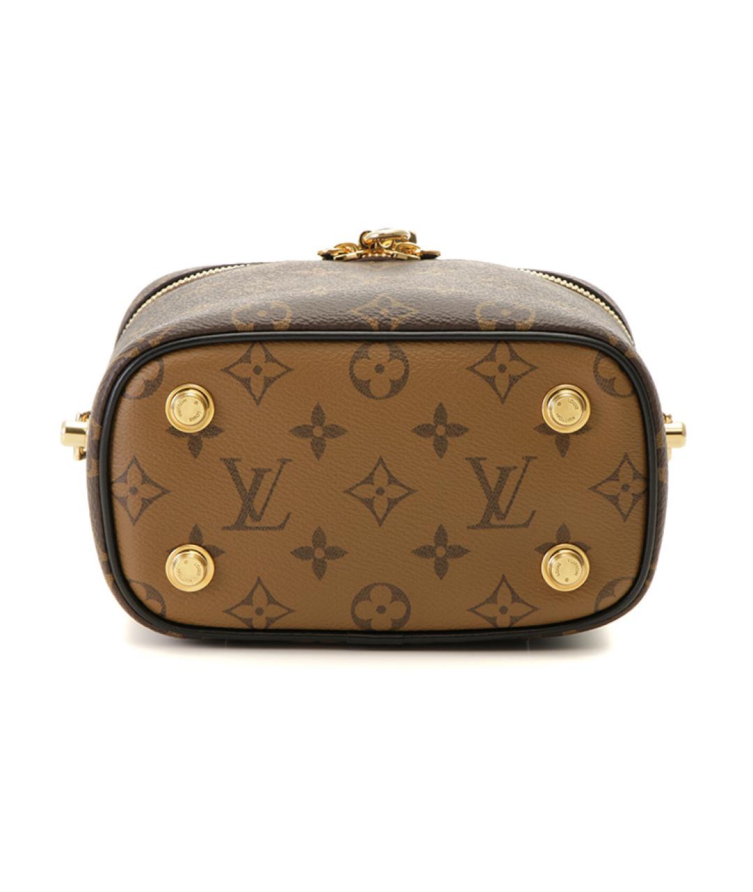 LOUIS VUITTON Коричневая кожаная косметичка, фото 4