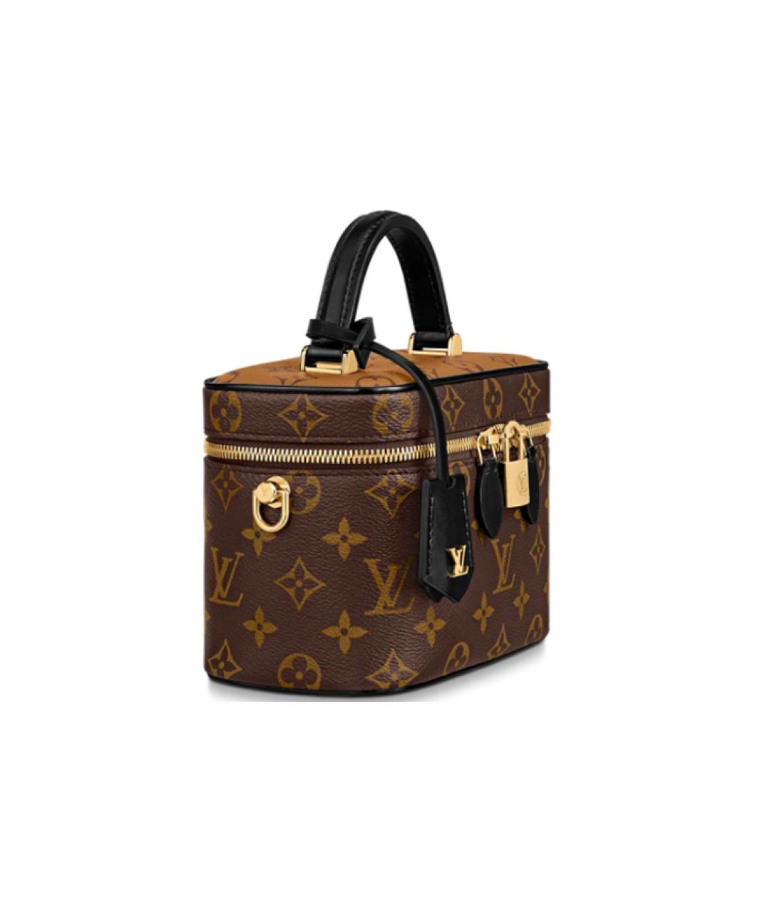 LOUIS VUITTON Коричневая кожаная косметичка, фото 2