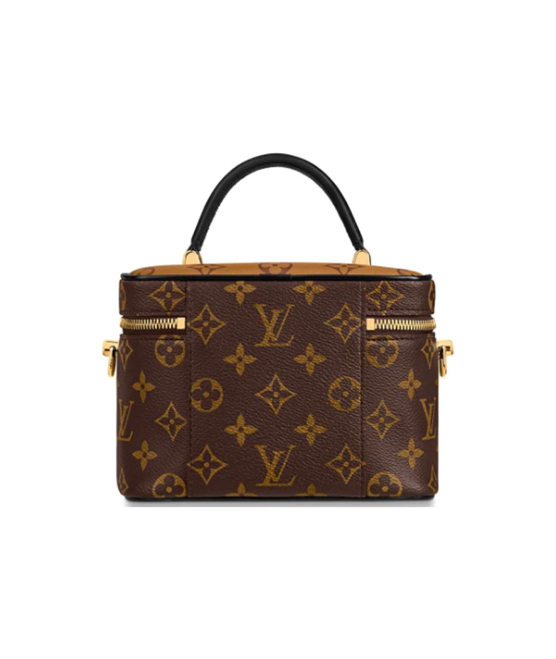 LOUIS VUITTON Коричневая кожаная косметичка, фото 3