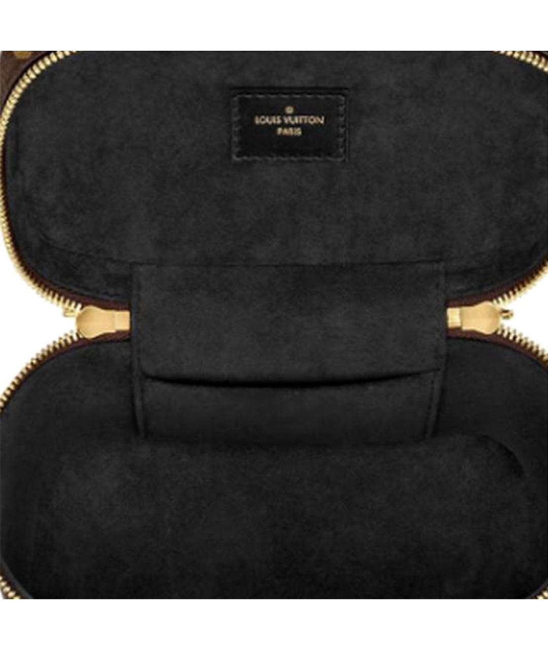 LOUIS VUITTON Коричневая кожаная косметичка, фото 6