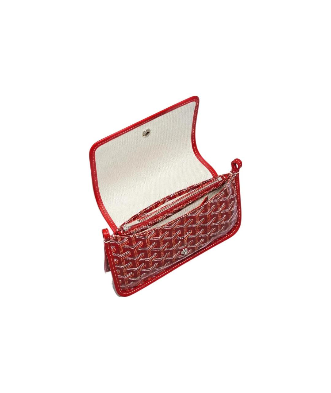 GOYARD Красная кожаная сумка через плечо, фото 4